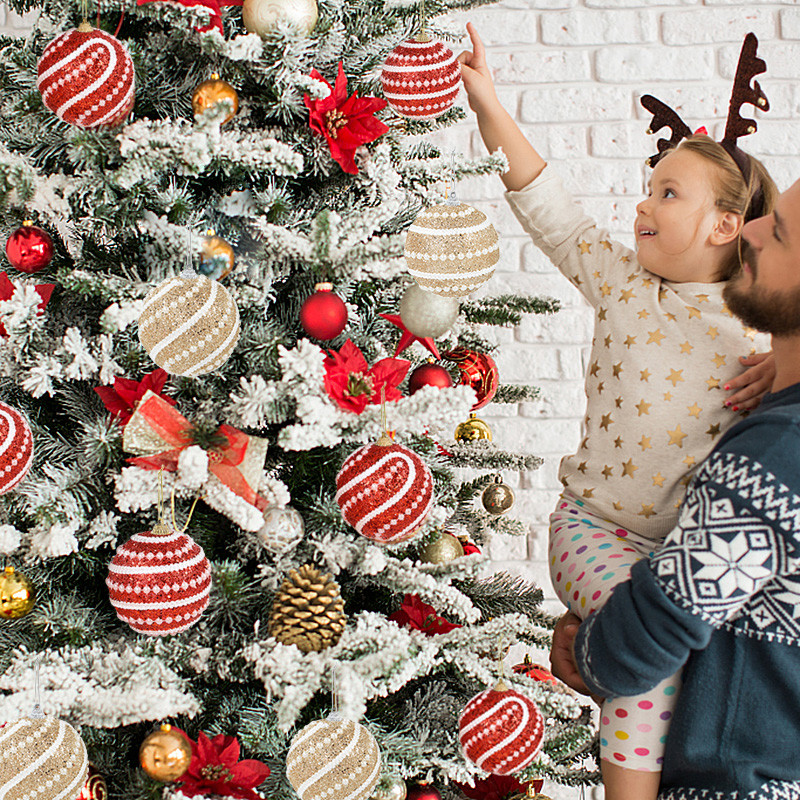 8 см перлени коледни топки от златна пяна Орнамент Нечуплива висяща топка за коледно дърво Коледни декорации Navidad Noel