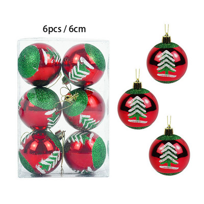 6 tk 6 cm jõulupall plastikust jõulupuu rippuvate ripatsidega kaunistused kodu jõulukaunistus Navidad 2023 uusaasta sisekujundus