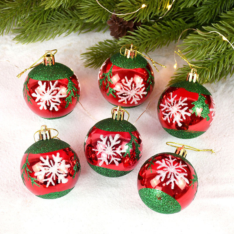 6 бр. 6 см коледна топка Пластмасова коледна елха Висящи висящи орнаменти Коледна украса за дома Navidad 2023 Новогодишен декор