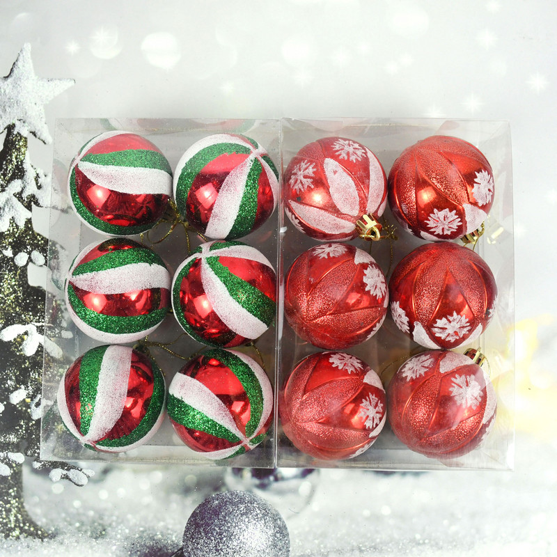 6 бр. 6 см коледна топка Пластмасова коледна елха Висящи висящи орнаменти Коледна украса за дома Navidad 2023 Новогодишен декор