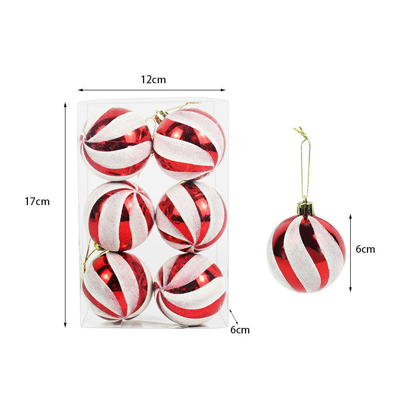 6 бр. 6 см коледна топка Пластмасова коледна елха Висящи висящи орнаменти Коледна украса за дома Navidad 2023 Новогодишен декор