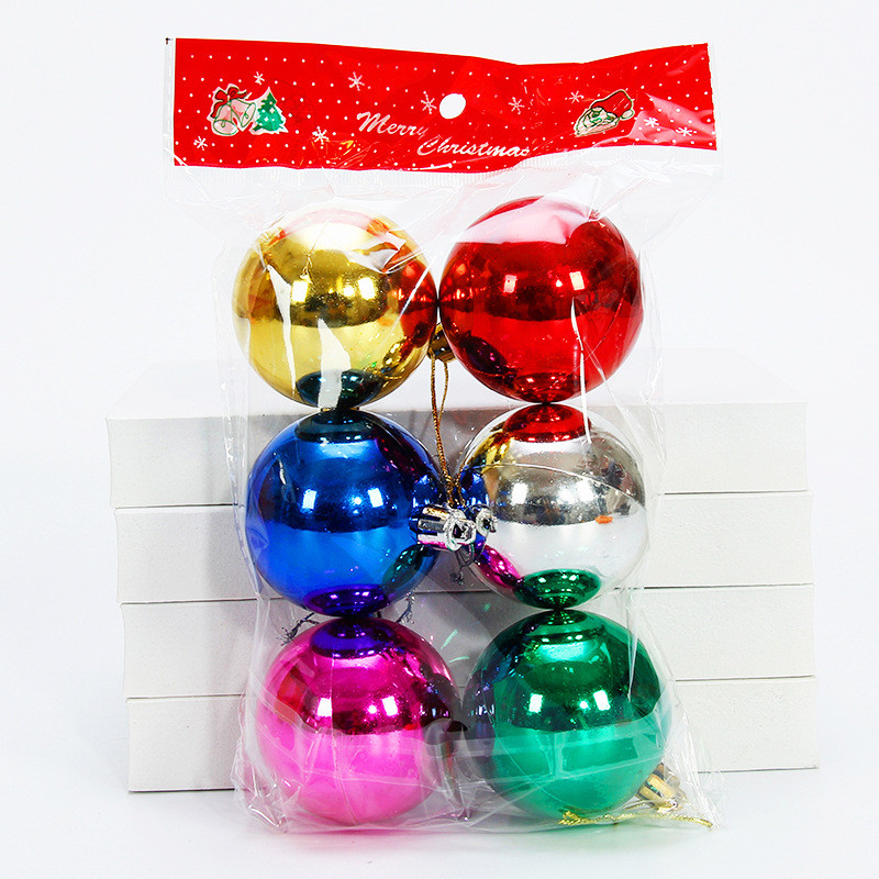 6 бр./Партида 6 см/2,4 инча Коледна елха Декорация Цветни кухи топки Орнаменти Закачете безделница Топка за домашен бар Парти украса