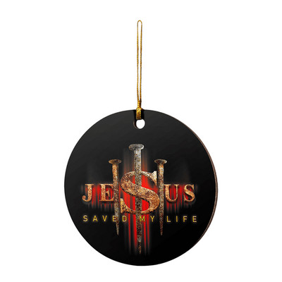 Jeesuse kristlik jõulupuu rippuv ripats Jeesuse lugu Ümmargune rippkaunistused Ise isetegemine Head uut pidu Kodukaunistus Navidad Kingitusmänguasi