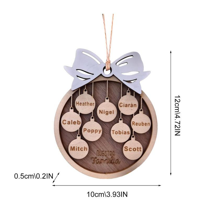 Нов персонализиран семеен орнамент Весела Коледа Орнаменти Направи си сам гравирано фамилно име Творчески коледни орнаменти Декор Детски подаръци