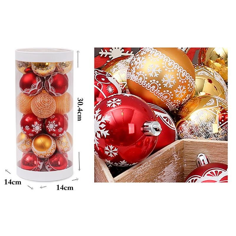 24PCS Коледна топка Орнамент Творчески блясък Коледна елха Декор Коледна топка Направи си сам Аксесоари за оформление на фона на вътрешния двор