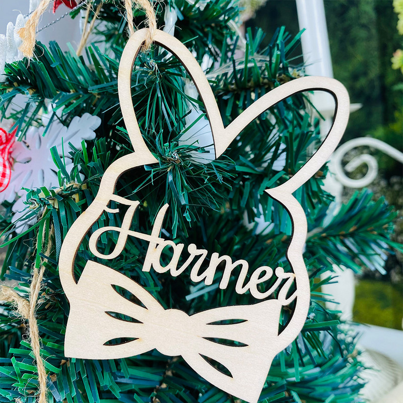 Персонализирани коледни орнаменти Снежинка Топка Дървени персонализирани коледни орнаменти Лазерно изрязани Етикети за подарък за коледно дърво