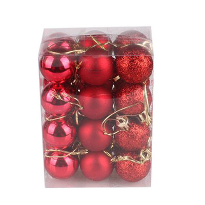 24 бр. 3 см коледна топка Коледна елха Топки Коледен декор Декорация за празнично парти Златисто Розово Шампанско Червено Новогодишен подарък