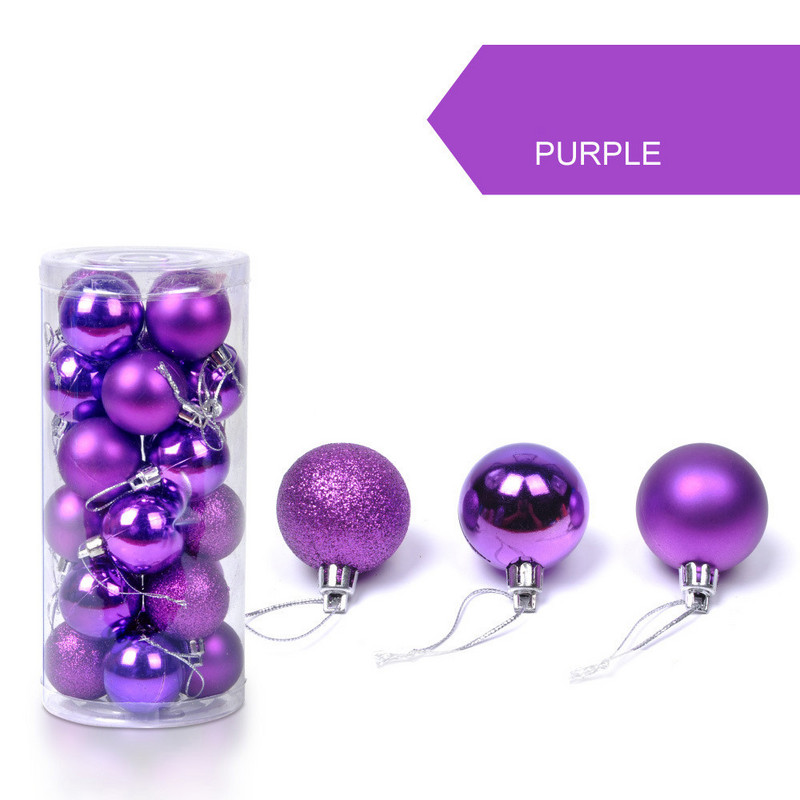 24 бр. 3 см коледна топка Коледна елха Топки Коледен декор Декорация за празнично парти Златисто Розово Шампанско Червено Новогодишен подарък