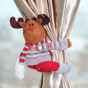 1 τμχ Χριστουγεννιάτικη καρό κουρτίνα πόρπη Santa Snowman Curtain Tiebacks Σχοινί γραβάτα Χριστουγεννιάτικη διακόσμηση κουρτίνα πόρπη επίδεσμος