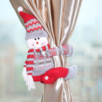 1 τμχ Χριστουγεννιάτικη καρό κουρτίνα πόρπη Santa Snowman Curtain Tiebacks Σχοινί γραβάτα Χριστουγεννιάτικη διακόσμηση κουρτίνα πόρπη επίδεσμος