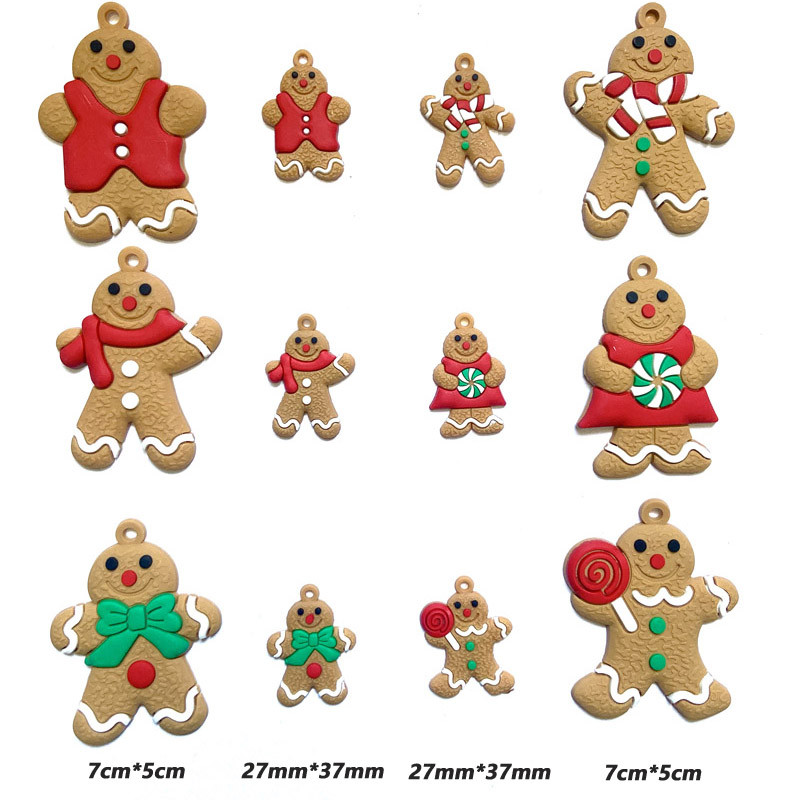 1 комплект Орнаменти за джинджифилово човече за декорации на коледно дърво Малък размер Gingerman Висящи талисмани Коледно дърво Орнамент Празнично деко