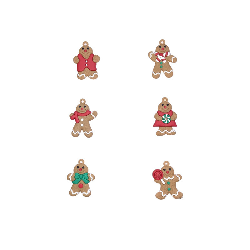1 комплект Орнаменти за джинджифилово човече за декорации на коледно дърво Малък размер Gingerman Висящи талисмани Коледно дърво Орнамент Празнично деко