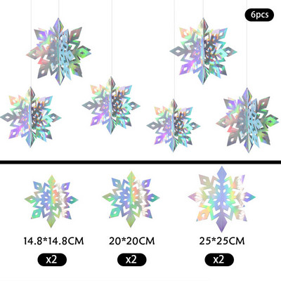 6 tk 3D stereo lumehelbe kaunistuspaberi jõulude lumehelbe ripats lumehelbe ornament pühade peokaunistustarvikud
