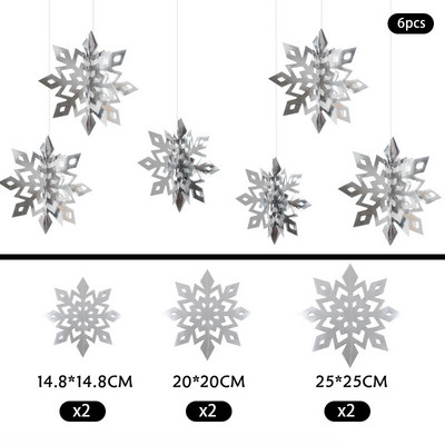 6 tk 3D stereo lumehelbe kaunistuspaberi jõulude lumehelbe ripats lumehelbe ornament pühade peokaunistustarvikud