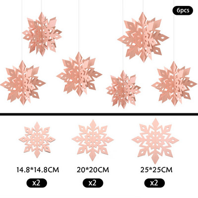 6 tk 3D stereo lumehelbe kaunistuspaberi jõulude lumehelbe ripats lumehelbe ornament pühade peokaunistustarvikud