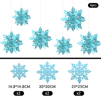6 tk 3D stereo lumehelbe kaunistuspaberi jõulude lumehelbe ripats lumehelbe ornament pühade peokaunistustarvikud