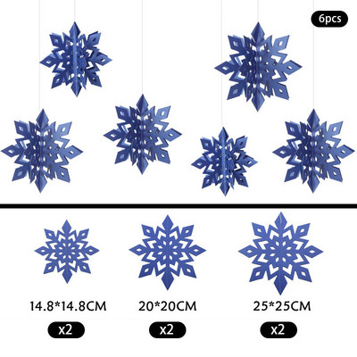 6 tk 3D stereo lumehelbe kaunistuspaberi jõulude lumehelbe ripats lumehelbe ornament pühade peokaunistustarvikud