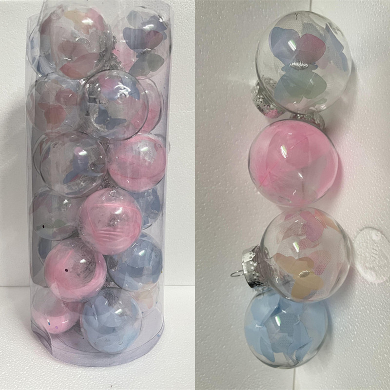 Коледни топки Нова 2022 г. Декорация за дома 6 см Розово украшение за коледно дърво 6-30 БР. Новогодишни коледни безделници Украшение за украса