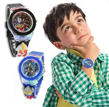Παιδικό φωτεινό ρολόι με animation και λουράκι σιλικόνης