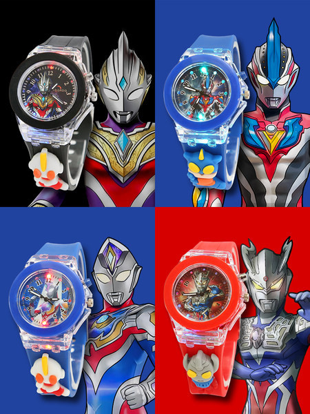 Детски светещ часовник с анимация и силиконова каишка