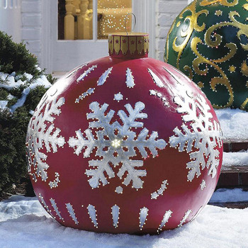 Външна коледна украса Топки Орнаменти 60 см Коледни PVC надуваеми топки за парти Начало Декор Новогодишен подарък Noel Navidad 2023