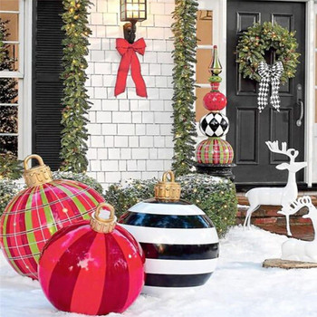 Χριστουγεννιάτικη διακόσμηση εξωτερικού χώρου Στολίδια μπάλες 60cm Χριστουγεννιάτικες φουσκωτές μπάλες PVC για πάρτι διακόσμηση σπιτιού Πρωτοχρονιάτικο Δώρο Noel Navidad 2023