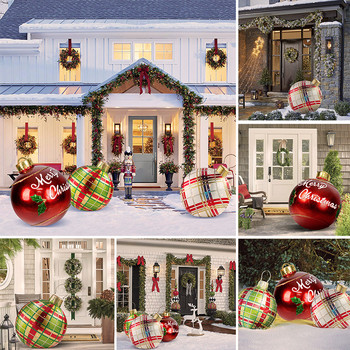 Χριστουγεννιάτικη διακόσμηση εξωτερικού χώρου Στολίδια μπάλες 60cm Χριστουγεννιάτικες φουσκωτές μπάλες PVC για πάρτι διακόσμηση σπιτιού Πρωτοχρονιάτικο Δώρο Noel Navidad 2023