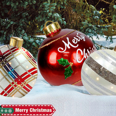 Decoratune de Crăciun în aer liber Ornamente de mingi 60cm Mingi gonflabile din PVC de Crăciun pentru petrecere Decor acasă Cadou de Anul Nou Noel Navidad 2023
