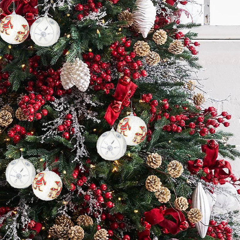2/1 бр. 8 см бляскави коледни топки Коледно дърво Орнаменти Топки Коледна украса на Дядо Коледа за дома Подарък за Нова година 2023 Ноел Навидад