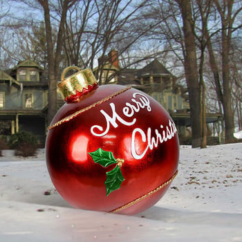 Γιγαντιαία Χριστουγεννιάτικα φουσκωτά μπαλόνια εξωτερικού χώρου Διακοσμήσεις χριστουγεννιάτικων δέντρων Μπάλα Διασκέδαση εορταστική ατμόσφαιρα Παιχνίδια Χριστουγεννιάτικο δώρο PVC Craft