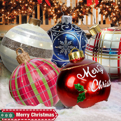 Външни гигантски коледни надуваеми балони Коледна елха Декорации Топка Забавна празнична атмосфера Играчки Коледен подарък PVC Изделия
