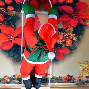 90cm Σχοινάκι Αναρρίχησης Σκάλα Άγιος Βασίλης Χριστουγεννιάτικο μενταγιόν Κρεμαστό κούκλα δέντρο Στολίδι Εξωτερικού σπιτιού Διακόσμηση σπιτιού