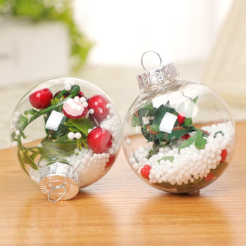 Διαφανής κούφια πλαστική χριστουγεννιάτικη μπάλα Creative DIY Διακοσμητικές Μπάλες Διακόσμηση δωματίου Πρωτοχρονιάτικα Χριστουγεννιάτικα Διακοσμητικά για το Σπίτι 2023