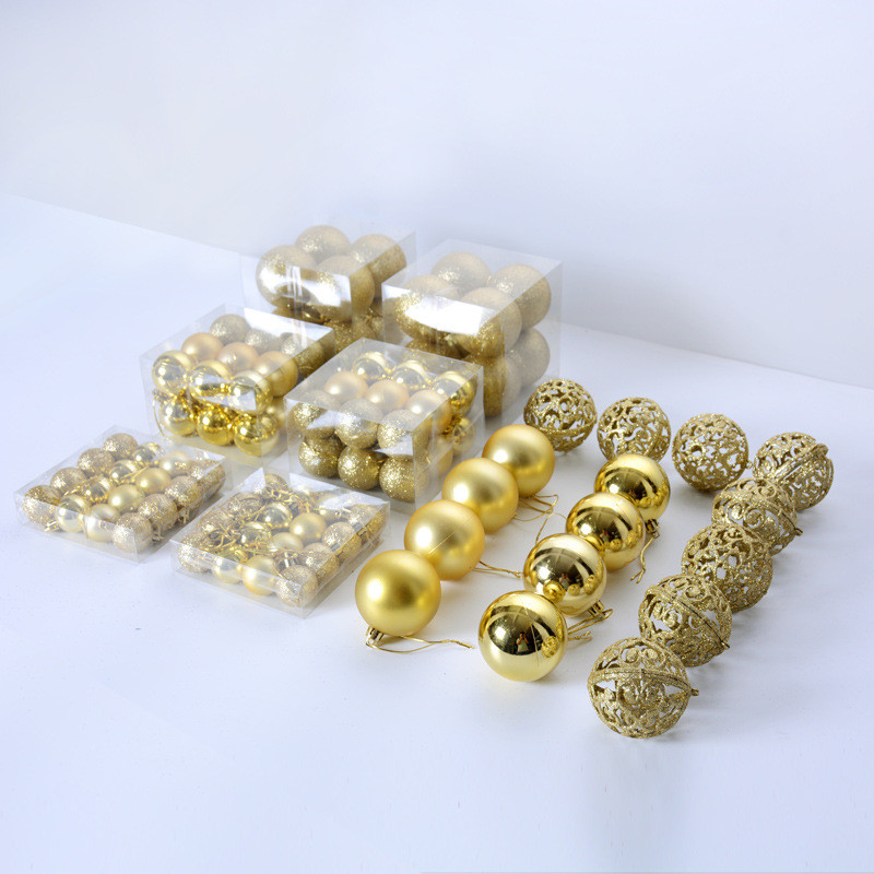 Промоция-100PCS/Комплект Коледна топка 3-6cm Коледна елха Декорация XMAS Дърво Висящо висящо украшение Честита Нова Година 2023 Подаръци