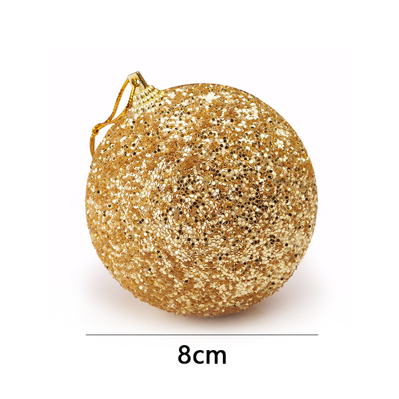 Glitter Jõuluball Jõulukaunistused Kaunistused Rippuvad Puuripatsid Uusaasta Peokaunistus Vahtpallid 8cm