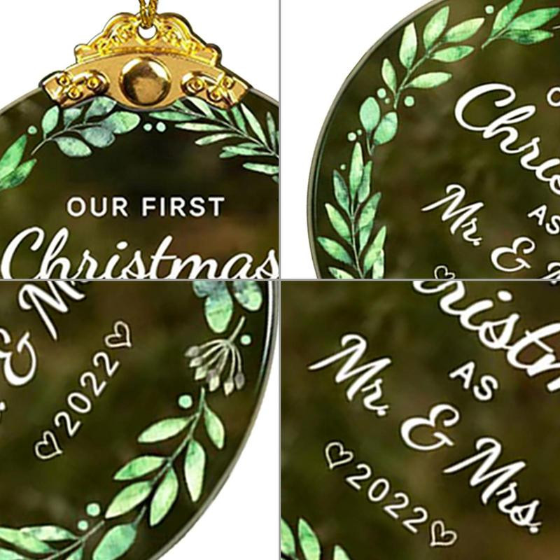 Meie esimene jõuluabielus kaunistus 2022 Esimese jõulupaari jõuluehted Akrüülist rippuv kaunistus paaridele