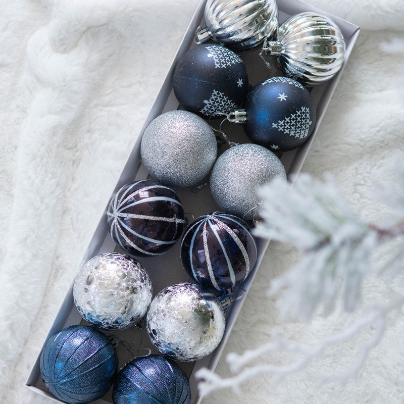 6cm/12TK komplekt Jõulupuu kaunistuspall Värviline jõulupiiskade kaunistus Jõuluvana valguspall Kodupeo turu ornament