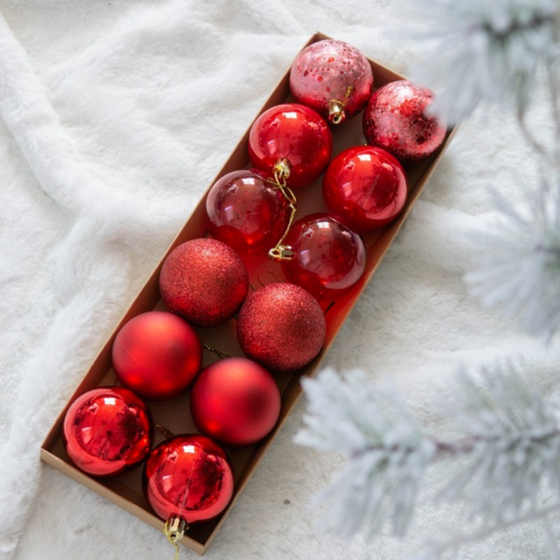 6cm/12TK komplekt Jõulupuu kaunistuspall Värviline jõulupiiskade kaunistus Jõuluvana valguspall Kodupeo turu ornament