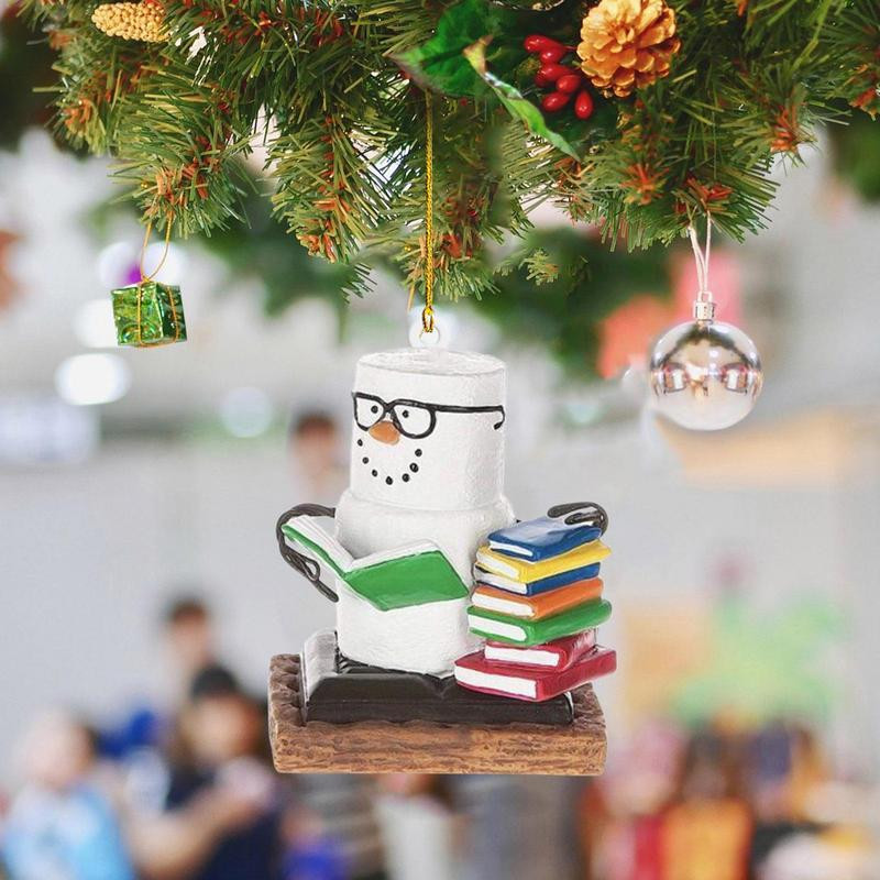 Raamatusõbrad Rippuvad jõuluehted kuuseehted Raamatuvirnad 2D akrüülkaunistused Rippuvad jõulupeo tarvikud