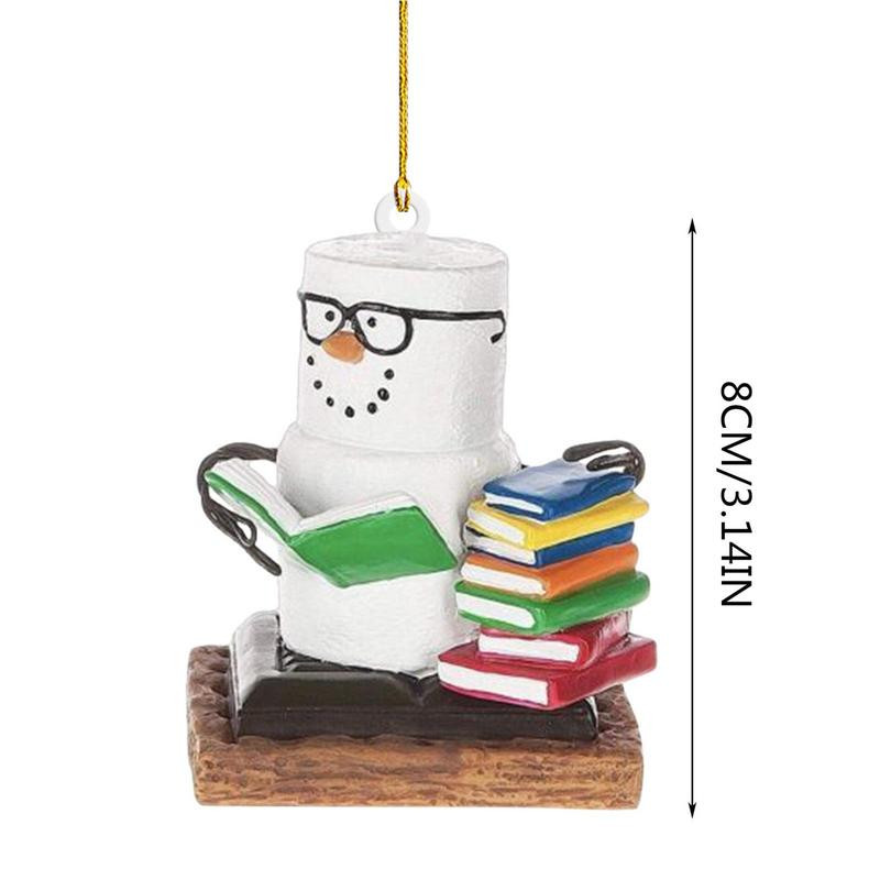 Raamatusõbrad Rippuvad jõuluehted kuuseehted Raamatuvirnad 2D akrüülkaunistused Rippuvad jõulupeo tarvikud