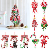 Ziemassvētku rotājumi Sarkani Ziemassvētku konfekšu spieķi konfektes Ziemassvētku eglītes piekaramie Kuloni Jaungada mājas dekors Navidad Bērnu rotaļlietas 2023
