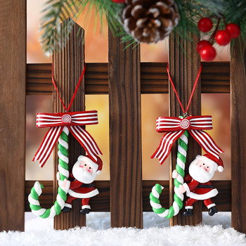 Коледна украса Червени коледни бонбонени бастунчета близалка Коледно дърво Висящи висулки Новогодишен декор за дома Navidad Детски играчки 2023 г.