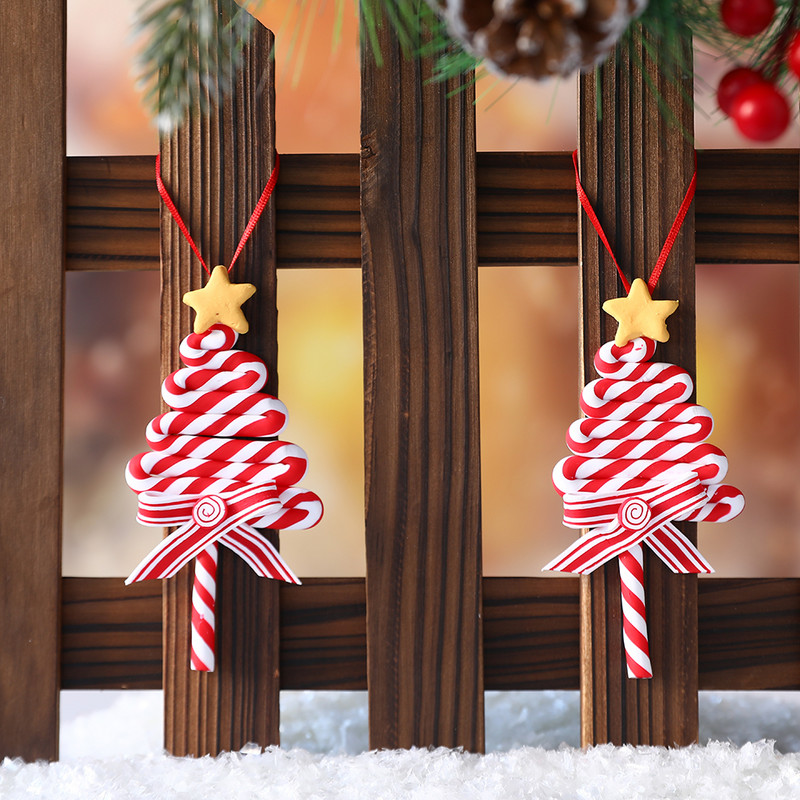 Ziemassvētku rotājumi Sarkani Ziemassvētku konfekšu spieķi konfektes Ziemassvētku eglītes piekaramie Kuloni Jaungada mājas dekors Navidad Bērnu rotaļlietas 2023