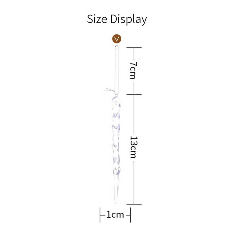 12 tk Simulatsiooniga jää-jõulupuu rippkaunistus, võltsitud jääpurikad talvepeoks.