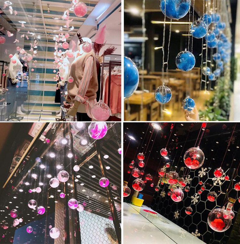 5 paari 4/5/6/7 cm läbipaistev pall avatud plastikust läbipaistvast kaunistus jõulupulmapeoks rippuv ripats kinkepakend