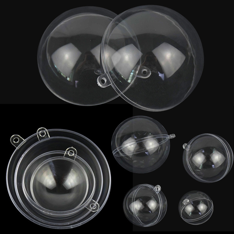 5 paari 4/5/6/7 cm läbipaistev pall avatud plastikust läbipaistvast kaunistus jõulupulmapeoks rippuv ripats kinkepakend