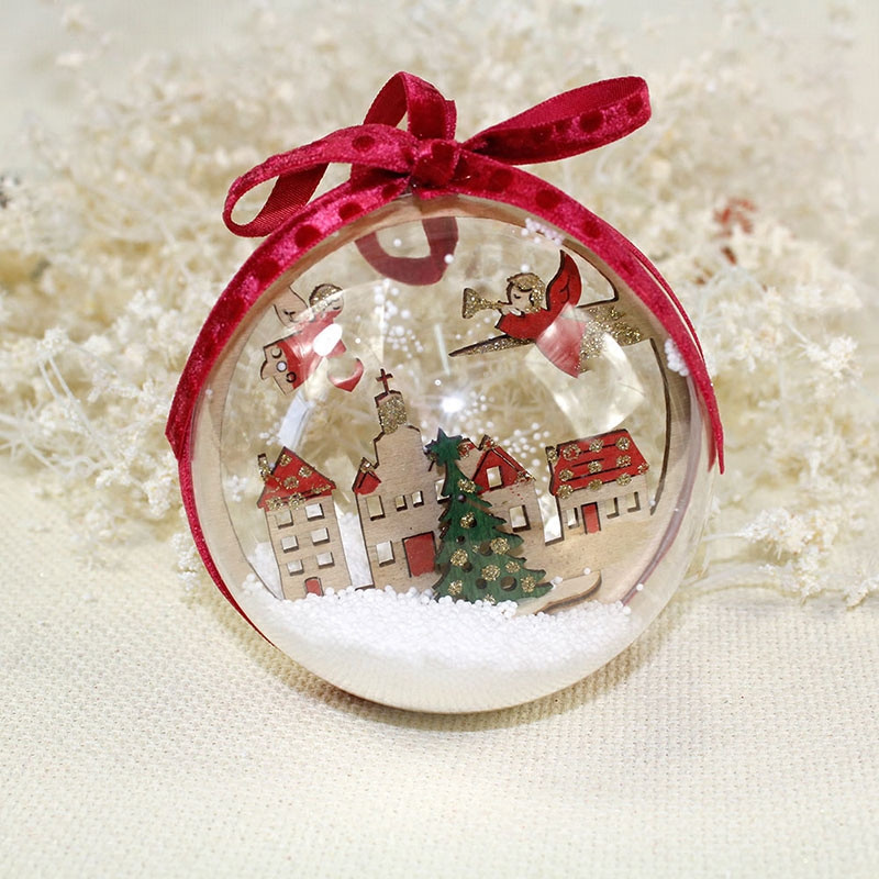 5 paari 4/5/6/7 cm läbipaistev pall avatud plastikust läbipaistvast kaunistus jõulupulmapeoks rippuv ripats kinkepakend