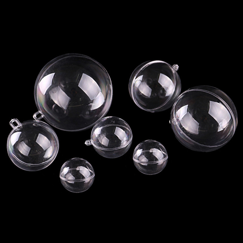 5 paari 4/5/6/7 cm läbipaistev pall avatud plastikust läbipaistvast kaunistus jõulupulmapeoks rippuv ripats kinkepakend