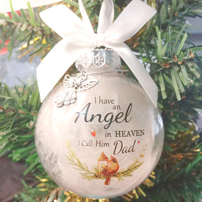 "I Have An Angel In Heaven-I Call Him Dad" Χριστουγεννιάτικες μπάλες Αναμνηστικά στολίδια Χριστουγεννιάτικο δέντρο 2022 Navidad Διακόσμηση σπιτιού