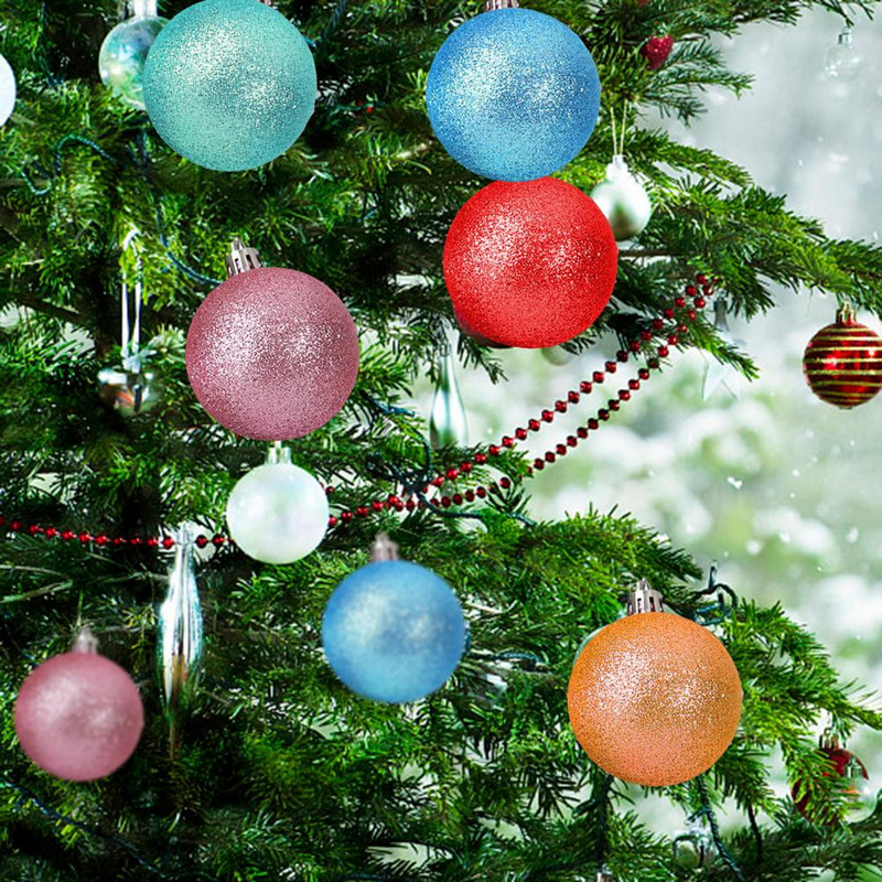 12 tk jõulupuu pallid jõulupuu rippuvad pallid ehispael, rebenemiskindel plast Festivali ühevärvilise ümmarguse jaoks